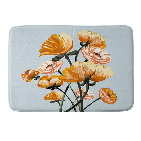 ChrissyInk California poppies spring Memory Foam Bath Mat