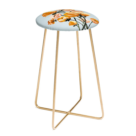 ChrissyInk California poppies spring Counter Stool