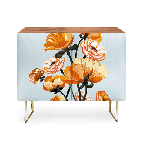ChrissyInk California poppies spring Credenza