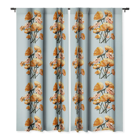 ChrissyInk California poppies spring Blackout Window Curtain