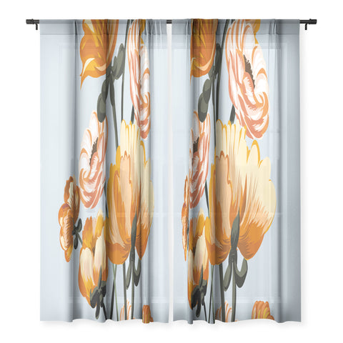 ChrissyInk California poppies spring Sheer Non Repeat