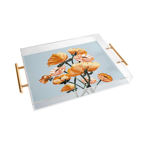 ChrissyInk California poppies spring Acrylic Tray