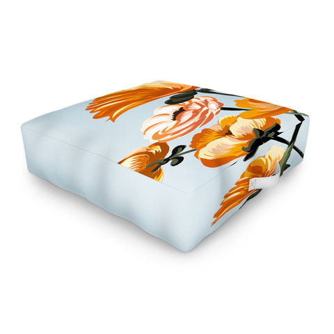 ChrissyInk California poppies spring Outdoor Floor Cushion