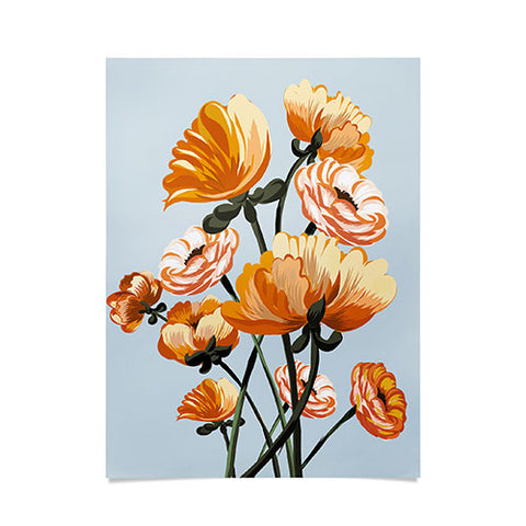 ChrissyInk California poppies spring Poster