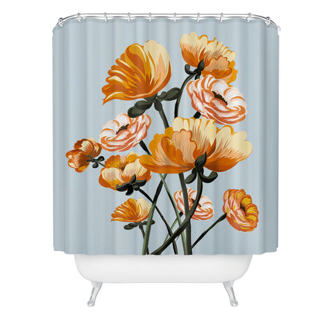 ChrissyInk California poppies spring Shower Curtain