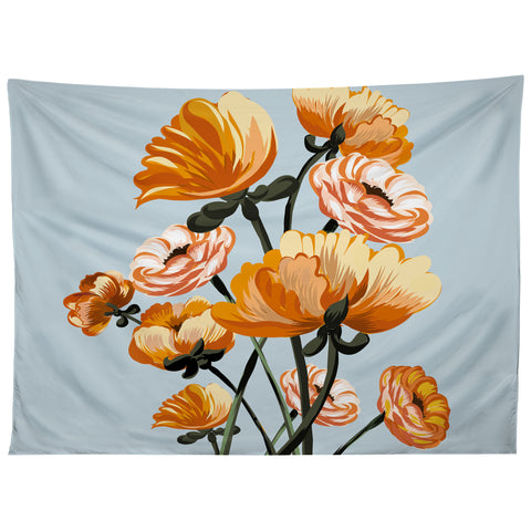 ChrissyInk California poppies spring Tapestry