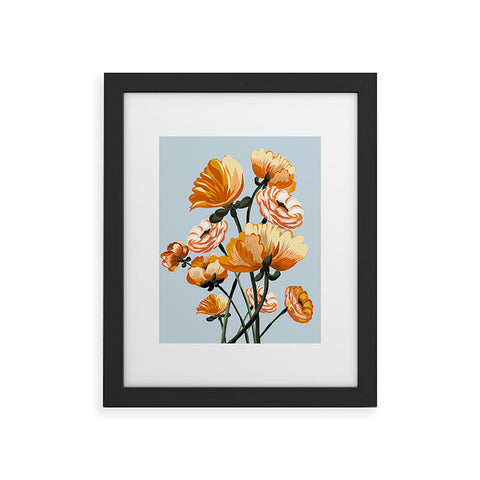 ChrissyInk California poppies spring Framed Art Print