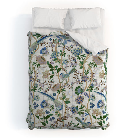 ChrissyInk Chinoiserie birds peacock Comforter