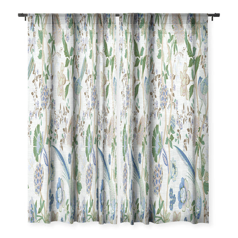 ChrissyInk Chinoiserie birds peacock Sheer Non Repeat