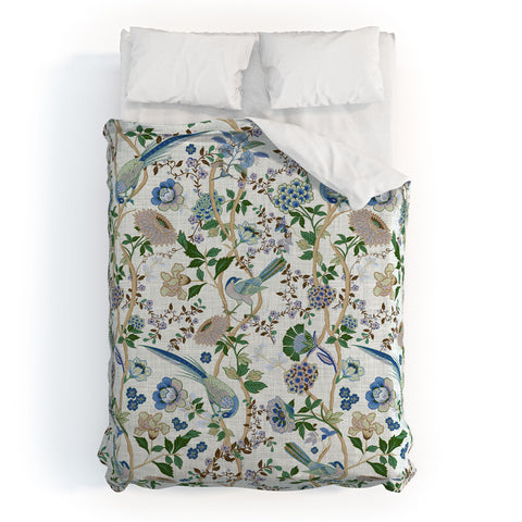 ChrissyInk Chinoiserie birds peacock Duvet Cover