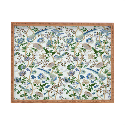 ChrissyInk Chinoiserie birds peacock Rectangular Tray