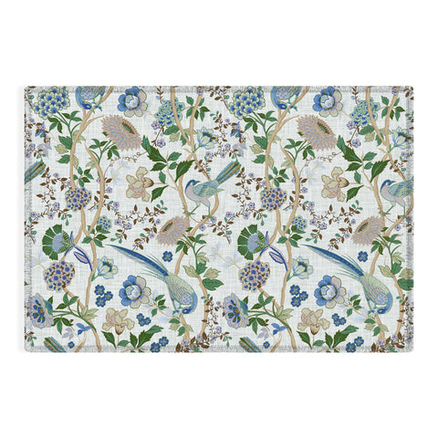 ChrissyInk Chinoiserie birds peacock Outdoor Rug