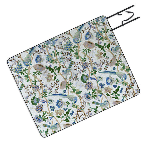 ChrissyInk Chinoiserie birds peacock Picnic Blanket