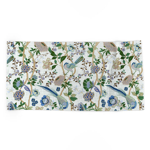 ChrissyInk Chinoiserie birds peacock Beach Towel