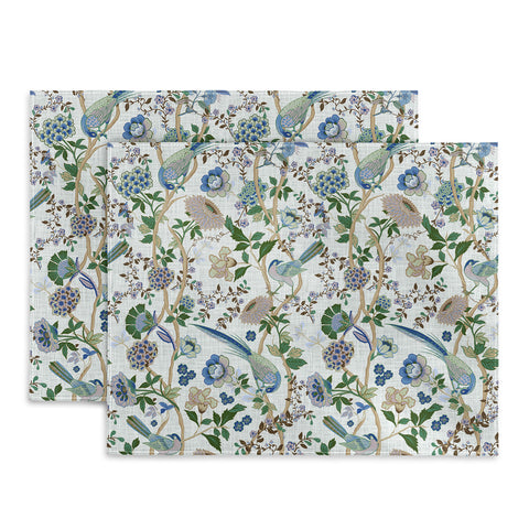 ChrissyInk Chinoiserie birds peacock Placemat