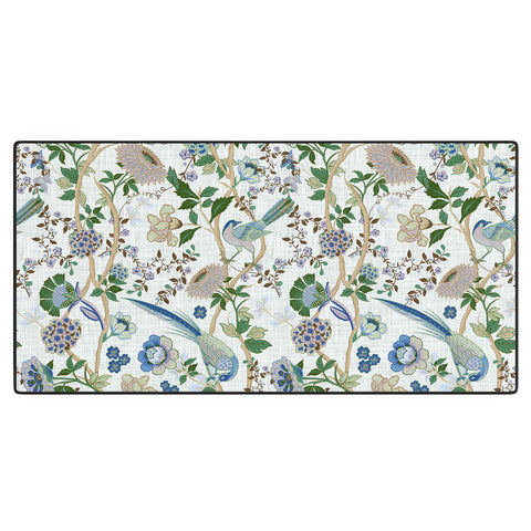 ChrissyInk Chinoiserie birds peacock Desk Mat