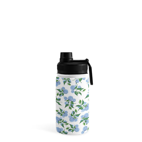 ChrissyInk Hydrangea blue flowers botanicals Water Bottle
