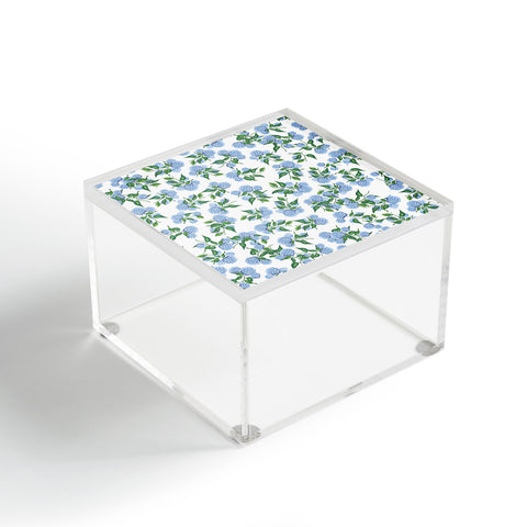 ChrissyInk Hydrangea blue flowers botanicals Acrylic Box