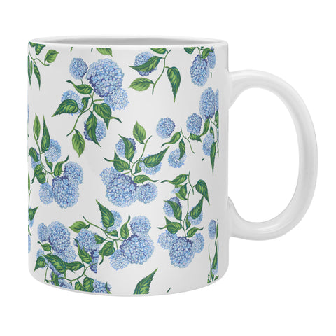 ChrissyInk Hydrangea blue flowers botanicals Coffee Mug