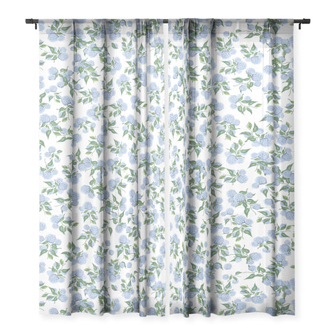 ChrissyInk Hydrangea blue flowers botanicals Sheer Non Repeat