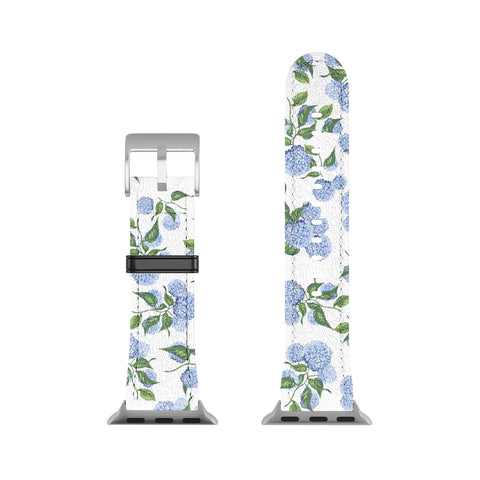 ChrissyInk Hydrangea blue flowers botanicals Apple Watch Band