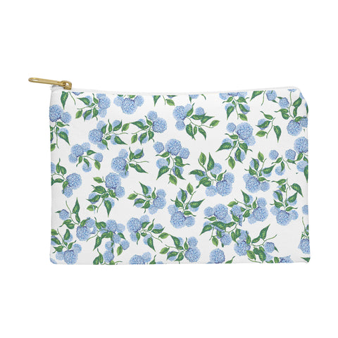 ChrissyInk Hydrangea blue flowers botanicals Pouch