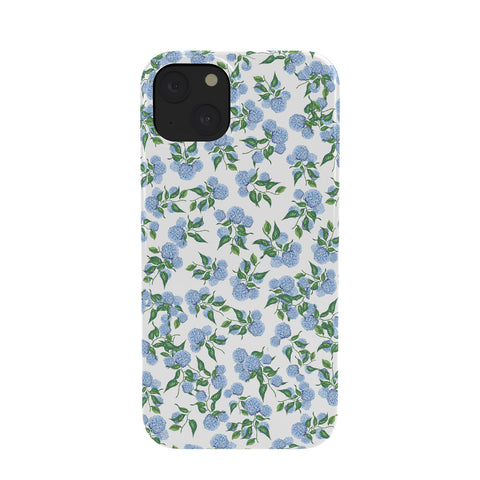ChrissyInk Hydrangea blue flowers botanicals Phone Case