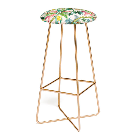 ChrissyInk Palm Life tropical palm leaves Bar Stool