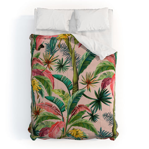 ChrissyInk Palm Life tropical palm leaves Comforter