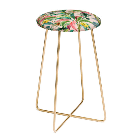 ChrissyInk Palm Life tropical palm leaves Counter Stool