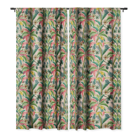 ChrissyInk Palm Life tropical palm leaves Blackout Window Curtain