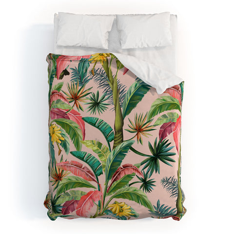 ChrissyInk Palm Life tropical palm leaves Duvet Cover