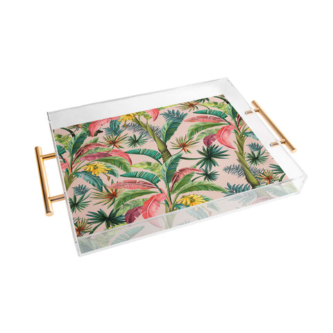 ChrissyInk Palm Life tropical palm leaves Acrylic Tray