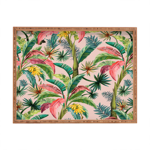 ChrissyInk Palm Life tropical palm leaves Rectangular Tray