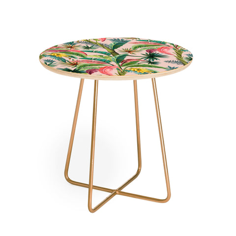 ChrissyInk Palm Life tropical palm leaves Round Side Table