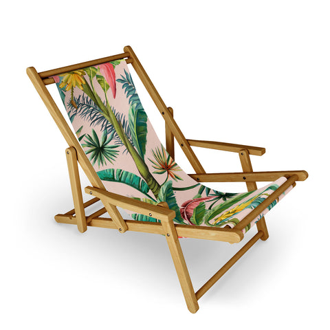 ChrissyInk Palm Life tropical palm leaves Sling Chair