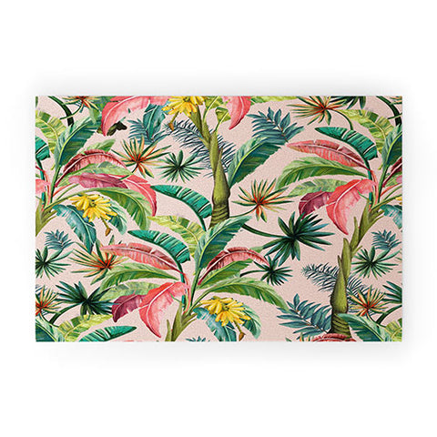 ChrissyInk Palm Life tropical palm leaves Welcome Mat