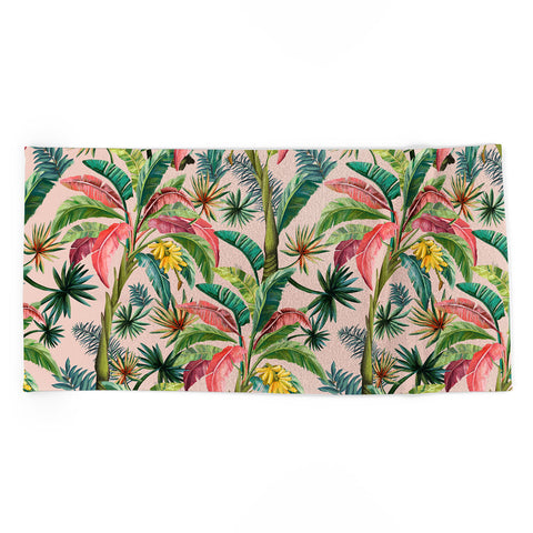 ChrissyInk Palm Life tropical palm leaves Beach Towel