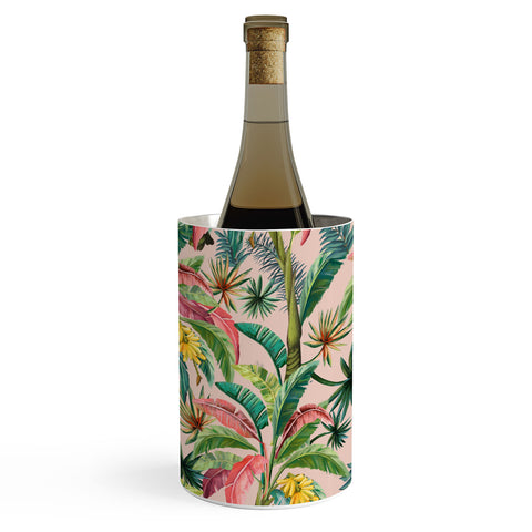 ChrissyInk Palm Life tropical palm leaves Wine Chiller