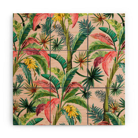 ChrissyInk Palm Life tropical palm leaves Wood Wall Mural