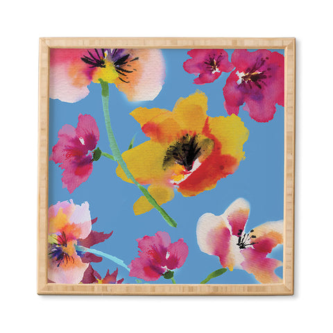 ChrissyInk Poppies floral Framed Wall Art