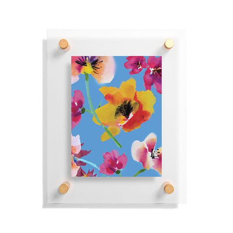 ChrissyInk Poppies floral Floating Acrylic Print
