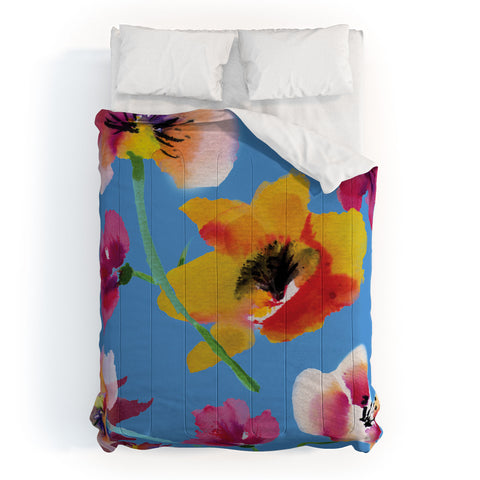 ChrissyInk Poppies floral Comforter
