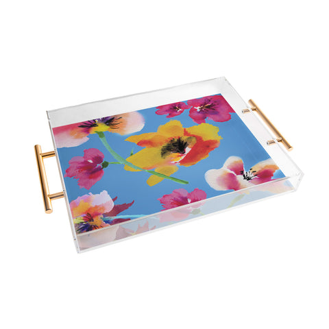 ChrissyInk Poppies floral Acrylic Tray