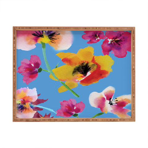 ChrissyInk Poppies floral Rectangular Tray