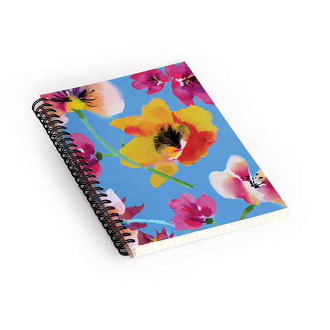 ChrissyInk Poppies floral Spiral Notebook