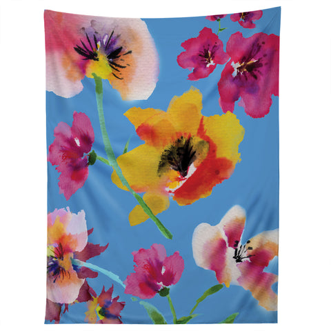ChrissyInk Poppies floral Tapestry