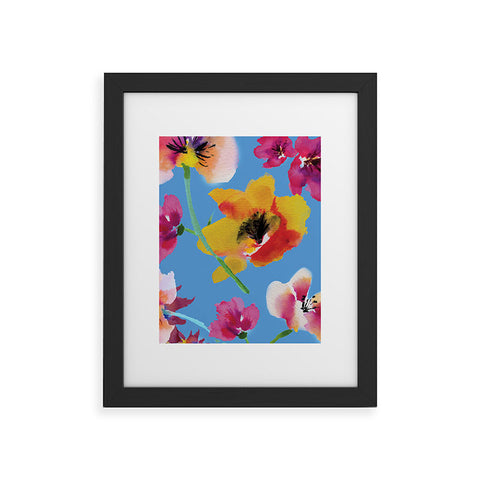 ChrissyInk Poppies floral Framed Art Print