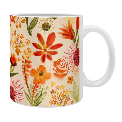 ChrissyInk Watercolor flowers orange red Coffee Mug