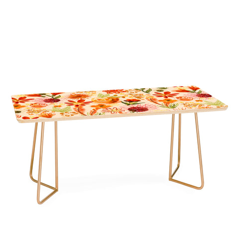 ChrissyInk Watercolor flowers orange red Coffee Table